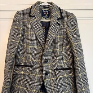 BODEN Womens Marylebone Tweed Blazer Size 6R British Tweed by Moon B&W